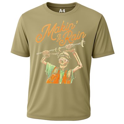 Makin It Rain Skeleton Funny Sarcastic Cooling Performance Crew T-Shirt