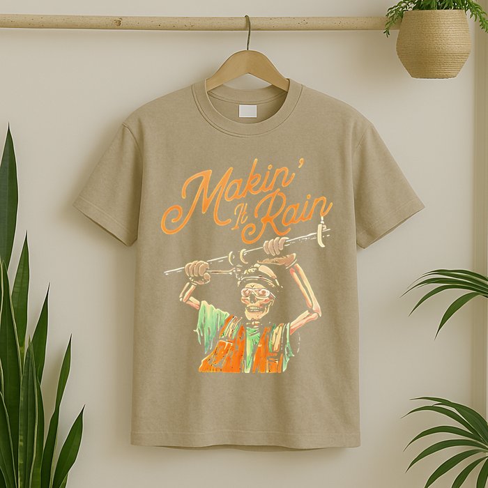 Makin It Rain Skeleton Funny Sarcastic T-Shirt
