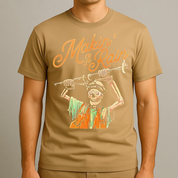 Makin It Rain Skeleton Funny Sarcastic T-Shirt