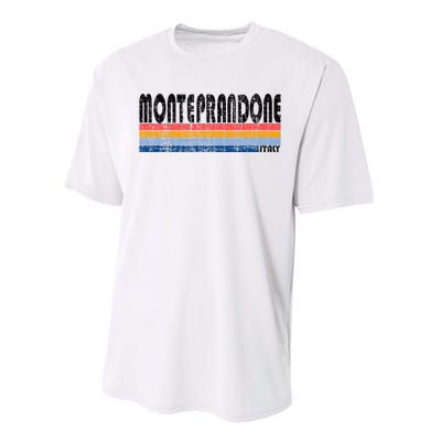 Monteprandone Italy Retro 70s 80s Style Performance Sprint T-Shirt