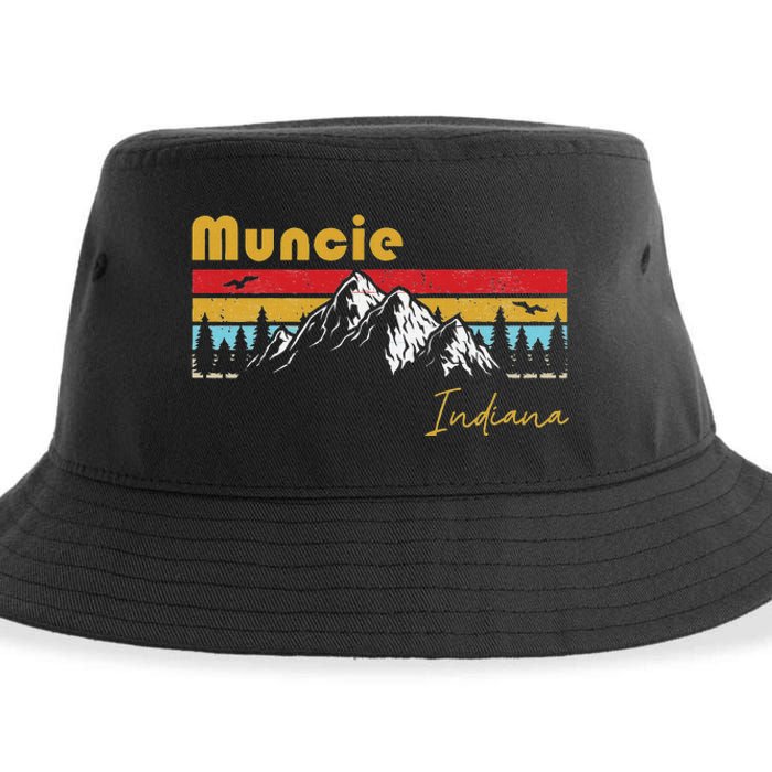 Muncie Indiana Roots Hometown Vintage Home State Pride Sustainable Bucket Hat