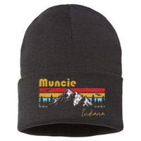 Muncie Indiana Roots Hometown Vintage Home State Pride Sustainable Knit Beanie