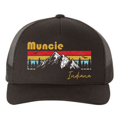 Muncie Indiana Roots Hometown Vintage Home State Pride Yupoong Adult 5-Panel Trucker Hat