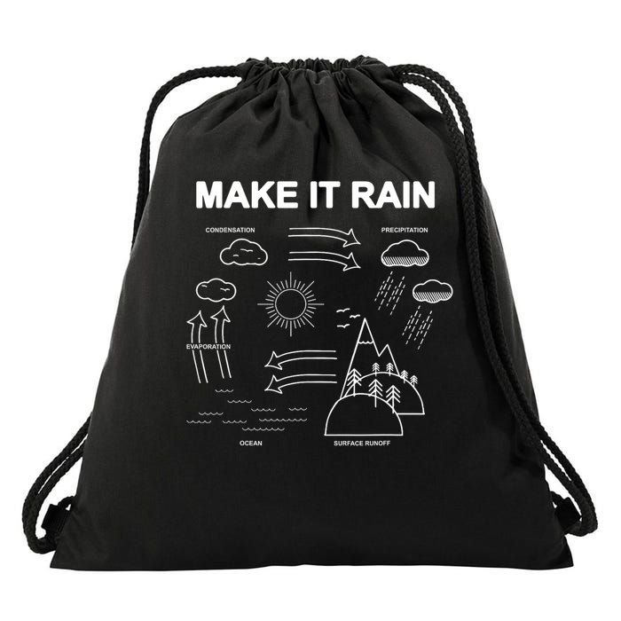 Make It Rain Cycle Process Sketch Drawstring Bag