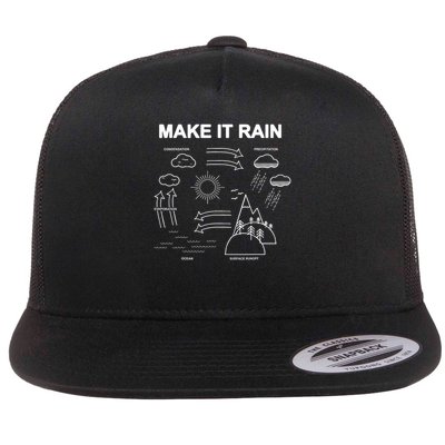 Make It Rain Cycle Process Sketch Flat Bill Trucker Hat