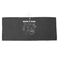 Make It Rain Cycle Process Sketch Large Microfiber Waffle Golf Towel