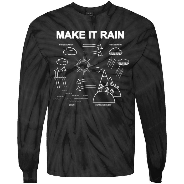 Make It Rain Cycle Process Sketch Tie-Dye Long Sleeve Shirt