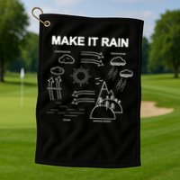 Make It Rain Cycle Process Sketch Golf Towel