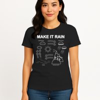 Make It Rain Cycle Process Sketch Womens T-Shirt