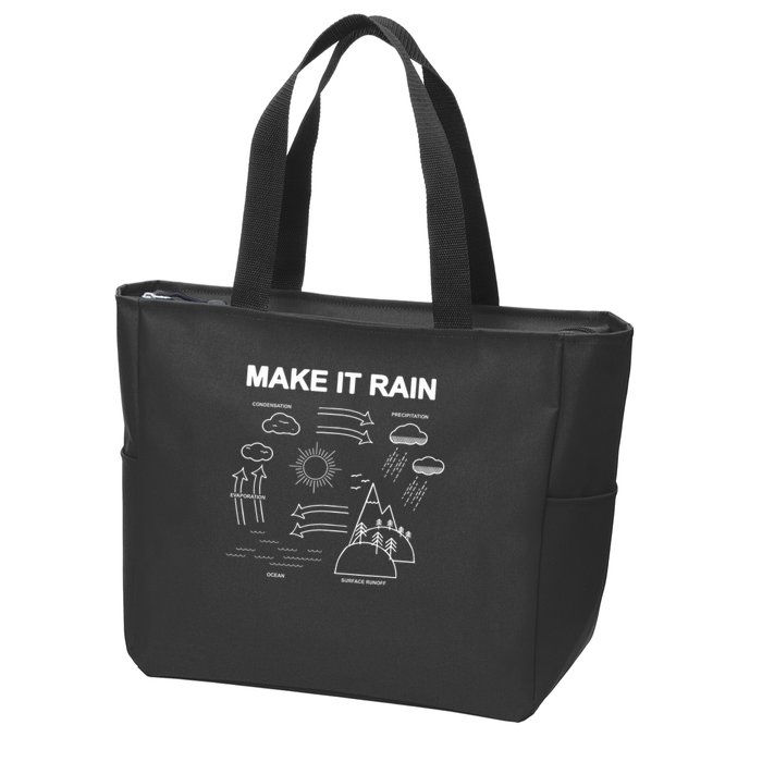 Make It Rain Cycle Process Sketch Zip Tote Bag