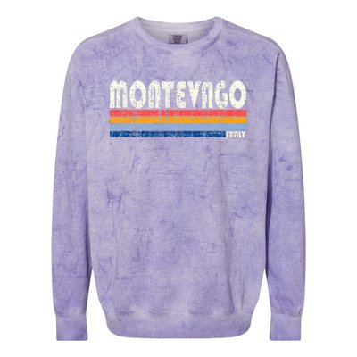 Montevago Italy Retro 70s 80s Style Colorblast Crewneck Sweatshirt