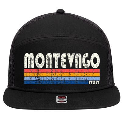 Montevago Italy Retro 70s 80s Style 7 Panel Mesh Trucker Snapback Hat