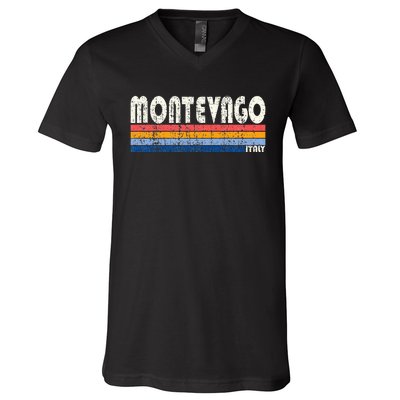 Montevago Italy Retro 70s 80s Style V-Neck T-Shirt