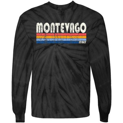 Montevago Italy Retro 70s 80s Style Tie-Dye Long Sleeve Shirt