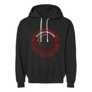 Manchester Is Red Circular Funny United Football Supporter Garment-Dyed Fleece Hoodie