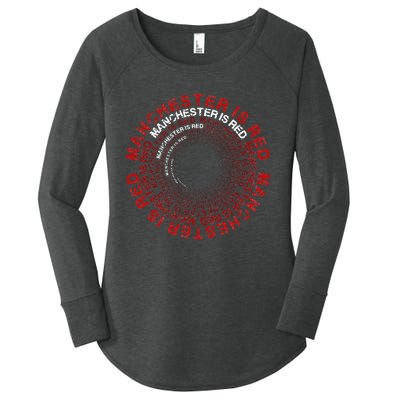 Manchester Is Red Circular Funny United Football Supporter Women's Perfect Tri Tunic Long Sleeve Shirt