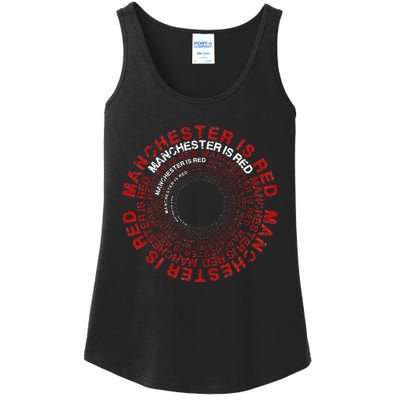 Manchester Is Red Circular Funny United Football Supporter Ladies Essential Tank