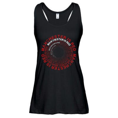 Manchester Is Red Circular Funny United Football Supporter Ladies Essential Flowy Tank