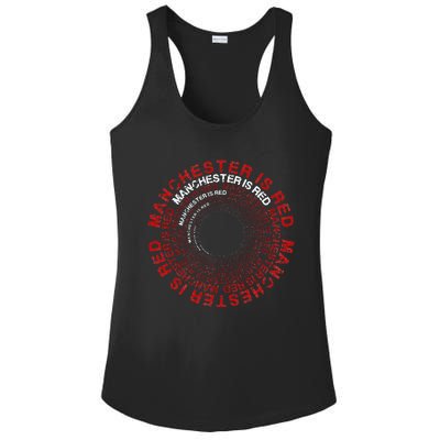 Manchester Is Red Circular Funny United Football Supporter Ladies PosiCharge Competitor Racerback Tank