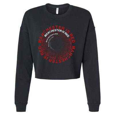 Manchester Is Red Circular Funny United Football Supporter Cropped Pullover Crew