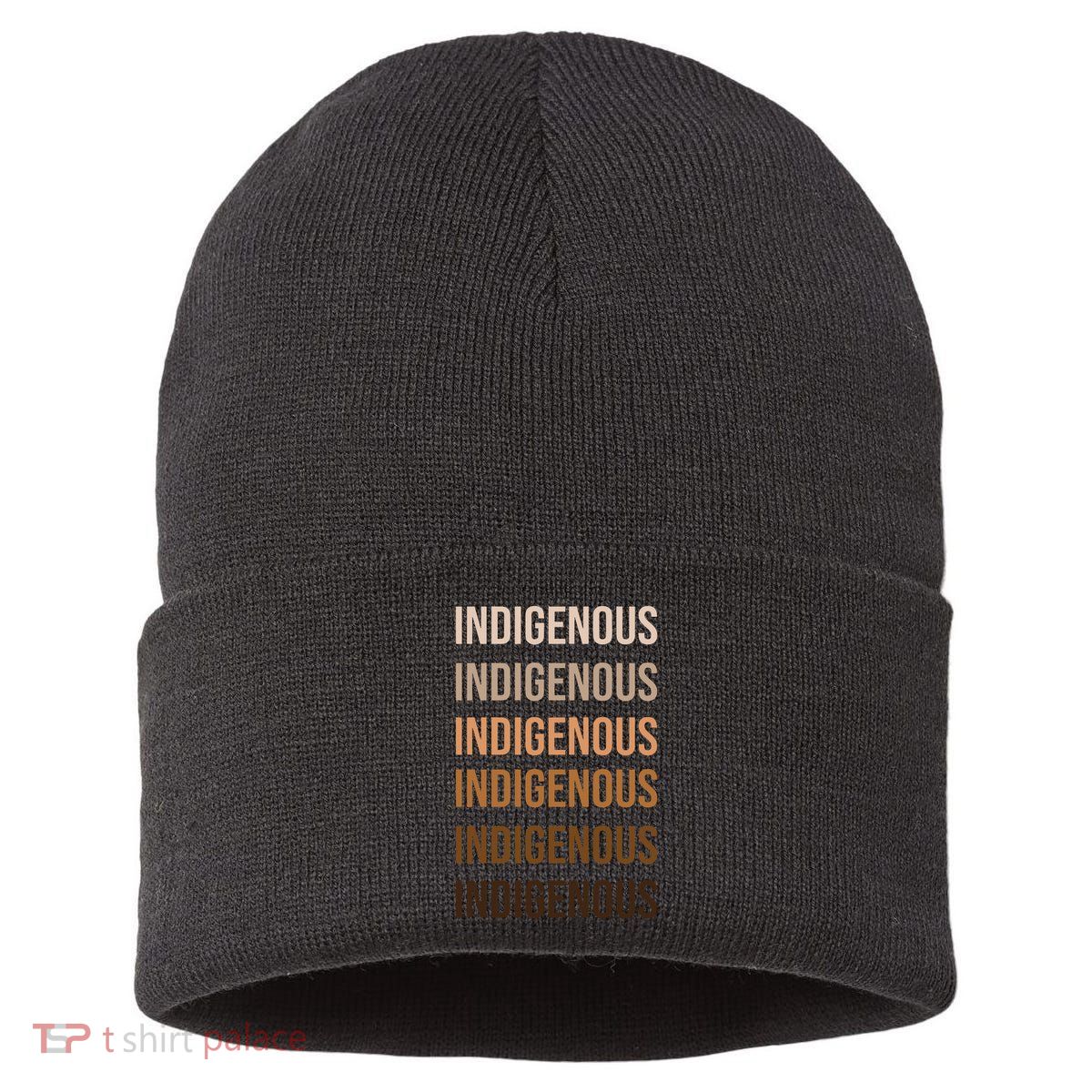 Matisyahu Indigenous Repeated Word Sustainable Knit Beanie