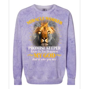 Miracle Worker Promise Keeper Lion Colorblast Crewneck Sweatshirt