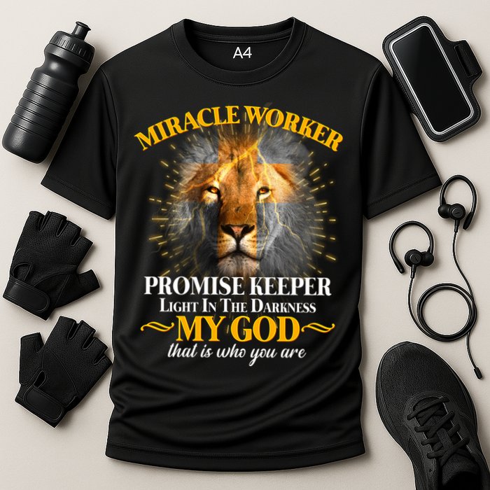 Miracle Worker Promise Keeper Lion Cooling Performance Crew T-Shirt