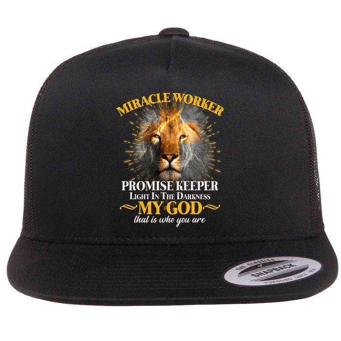 Miracle Worker Promise Keeper Lion Flat Bill Trucker Hat