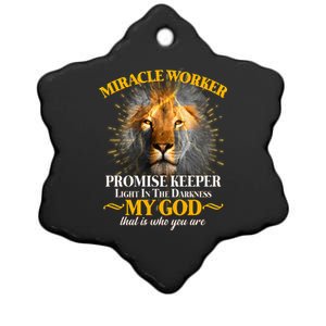 Miracle Worker Promise Keeper Lion Ceramic Star Ornament