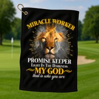 Miracle Worker Promise Keeper Lion Golf Towel