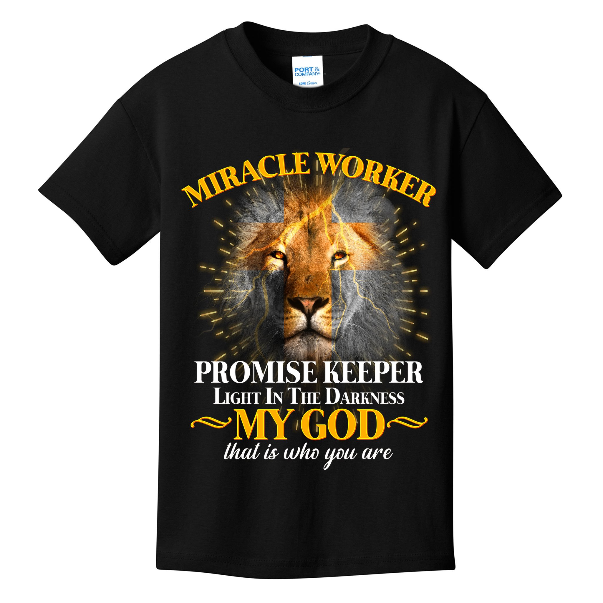 Miracle Worker Promise Keeper Lion Kids T-Shirt