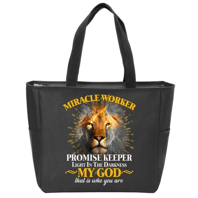 Miracle Worker Promise Keeper Lion Zip Tote Bag
