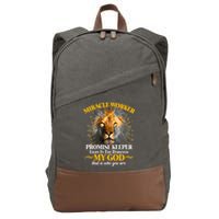Miracle Worker Promise Keeper Lion Cotton Canvas Backpack