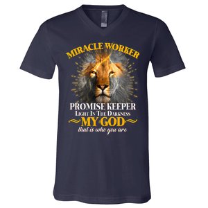 Miracle Worker Promise Keeper Lion V-Neck T-Shirt