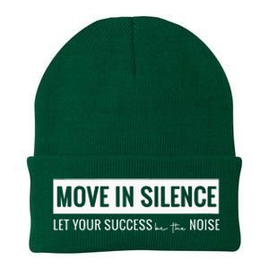 Move In Silence Let Your Success Be The Noise Knit Cap Winter Beanie