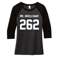 Mr Irrelevant San Francisco 262 Brock Hard Women's Tri-Blend 3/4-Sleeve Raglan Shirt