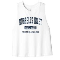 Murrells Inlet South Carolina Sc Vintage Athletic Sports Women's Racerback Cropped Tank