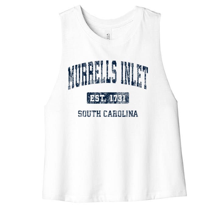 Murrells Inlet South Carolina Sc Vintage Athletic Sports Women's Racerback Cropped Tank