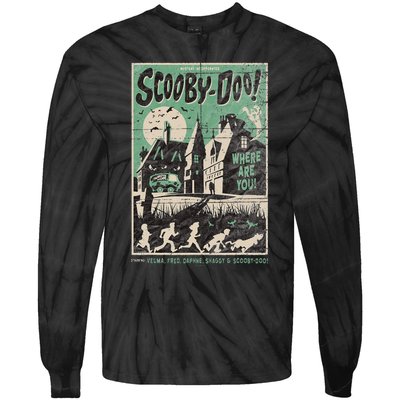 Mystery Incorporated Scary House Movie Poster Tie-Dye Long Sleeve Shirt