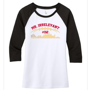 Mr Irrelevant San Francisco 262 Brock Hard Purdy Women's Tri-Blend 3/4-Sleeve Raglan Shirt