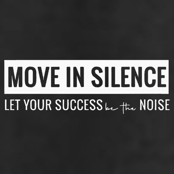 Move In Silence Let Your Success Be The Noise Move In Silence Let Your Success B 7 Panel Mesh Trucker Snapback Hat