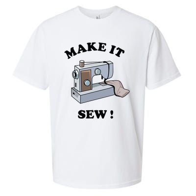 Make It Sew Funny Sewing Machine Joke Sueded Cloud Jersey T-Shirt