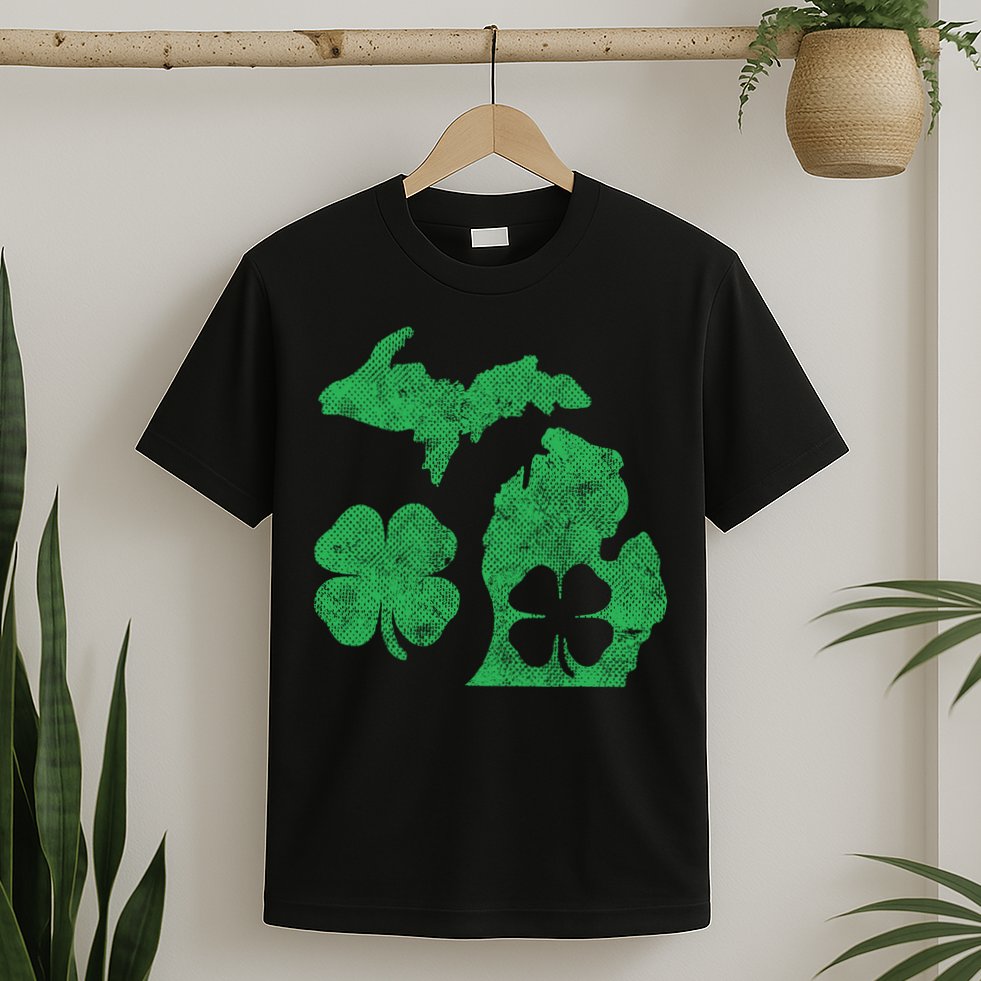 Michigan Irish Shamrock St Patricks Day Saint Paddys T-Shirt