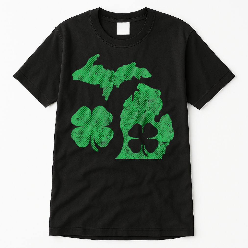 Michigan Irish Shamrock St Patricks Day Saint Paddys Tall T-Shirt