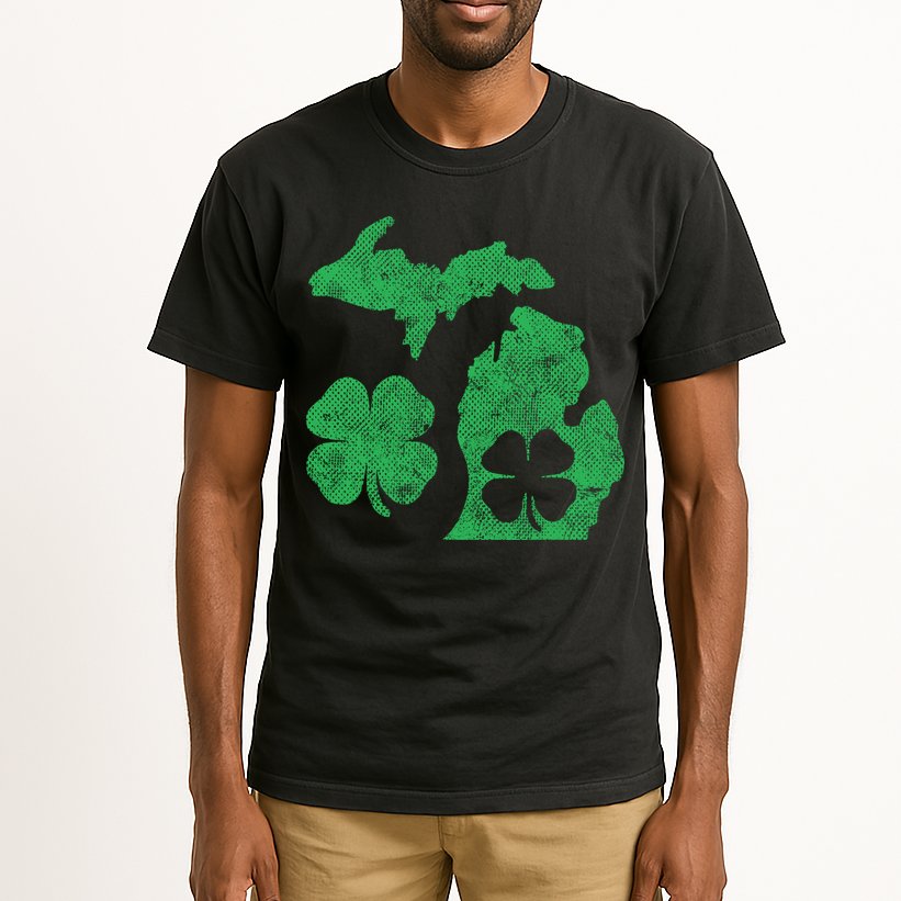 Michigan Irish Shamrock St Patricks Day Saint Paddys Tall T-Shirt