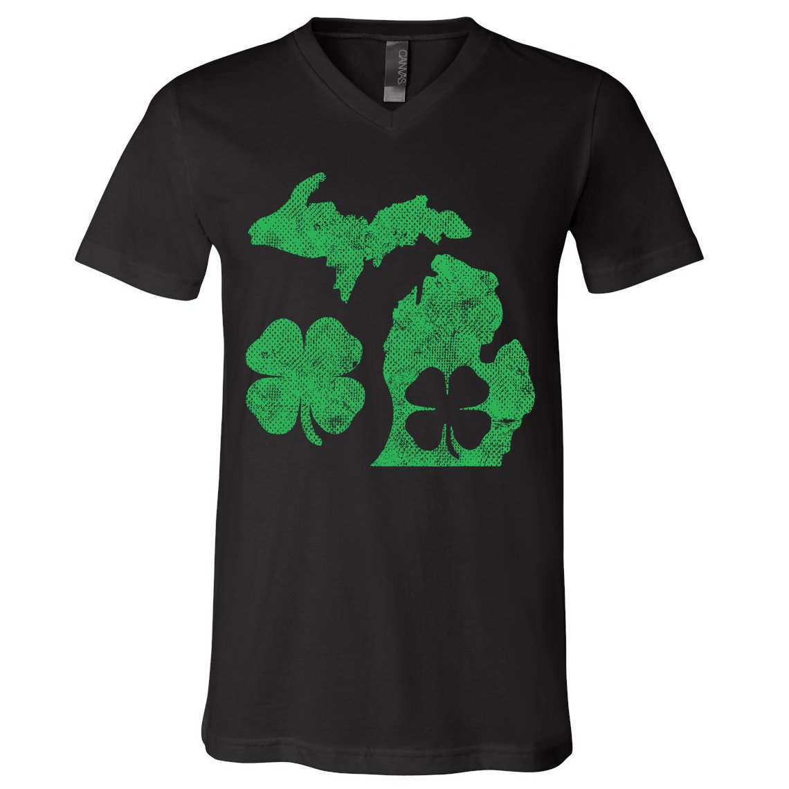 Michigan Irish Shamrock St Patricks Day Saint Paddys V-Neck T-Shirt