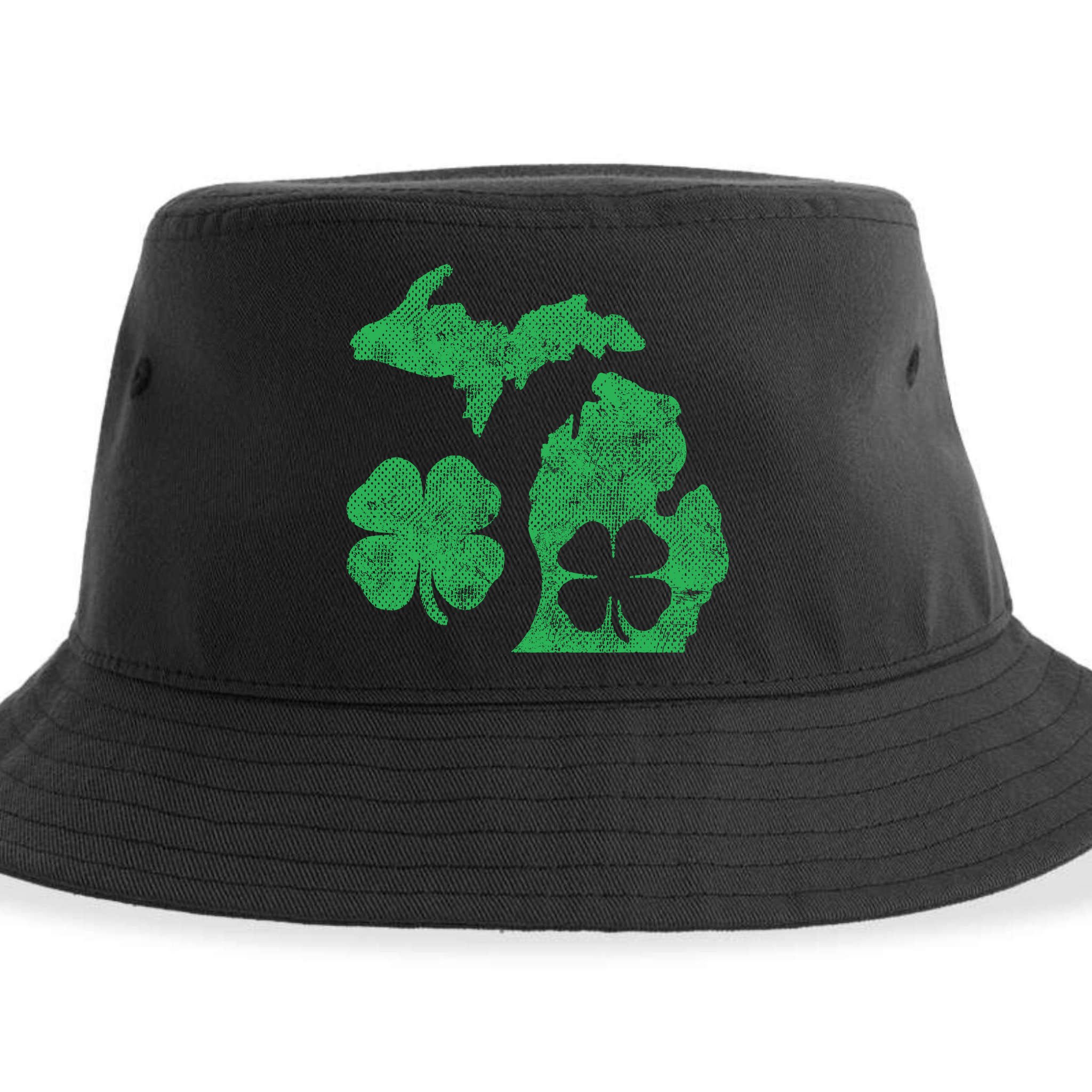 Michigan Irish Shamrock St Patricks Day Saint Paddys Sustainable Bucket Hat