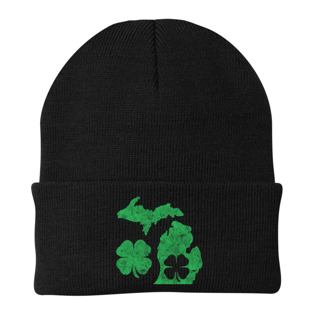 Michigan Irish Shamrock St Patricks Day Saint Paddys Beanie