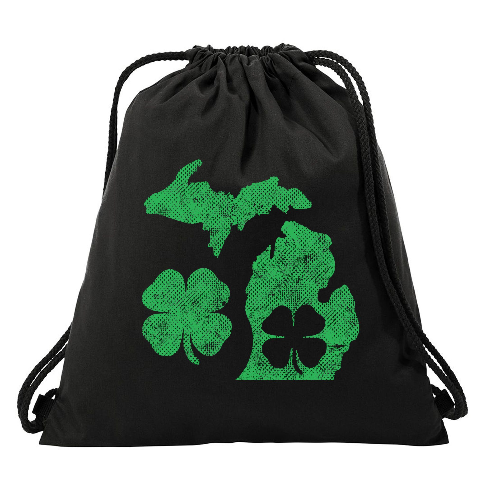 Michigan Irish Shamrock St Patricks Day Saint Paddys Drawstring Bag
