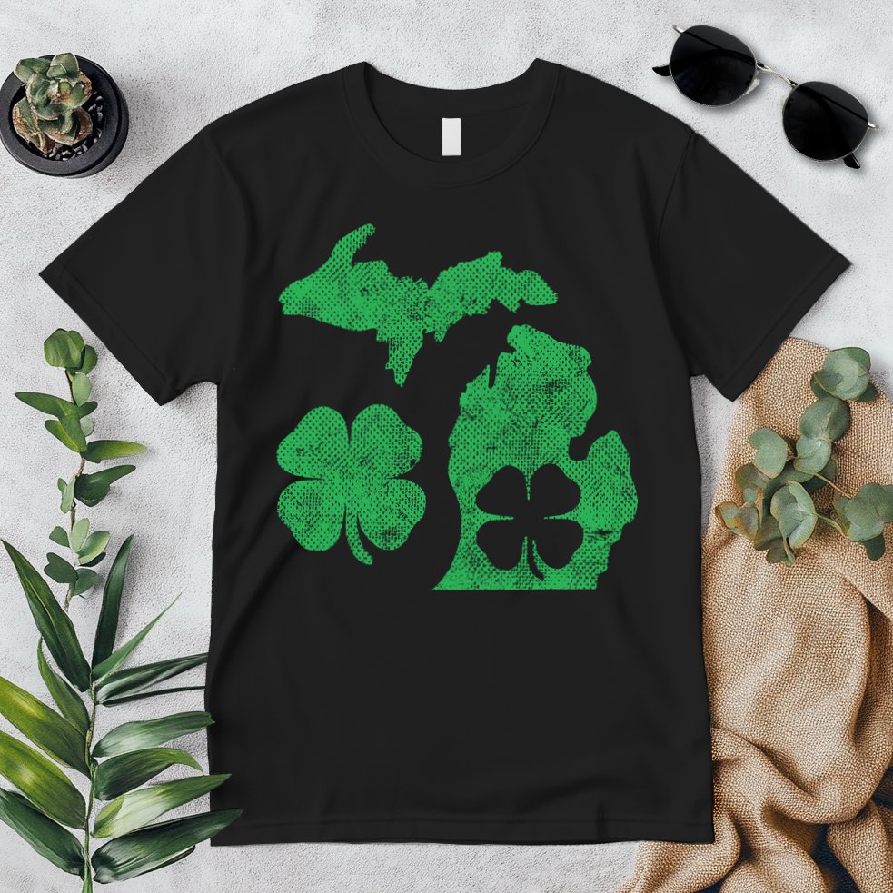 Michigan Irish Shamrock St Patricks Day Saint Paddys Premium T-Shirt